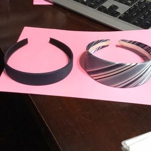 2 Headbands navy blue and blue and white
